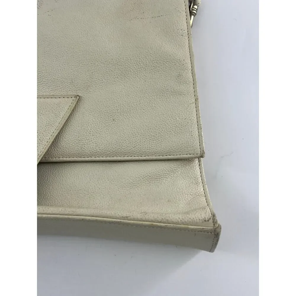 Vintage Y2K Green Mountain Purse Ivory Cream Snap Closure Retro Shoulder Bag 90s